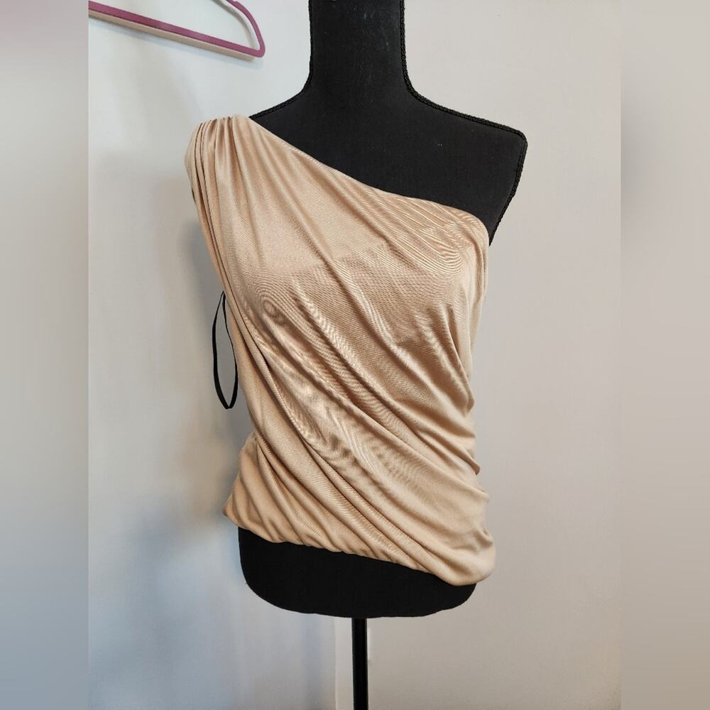 Gold off the shoulder evening shirt